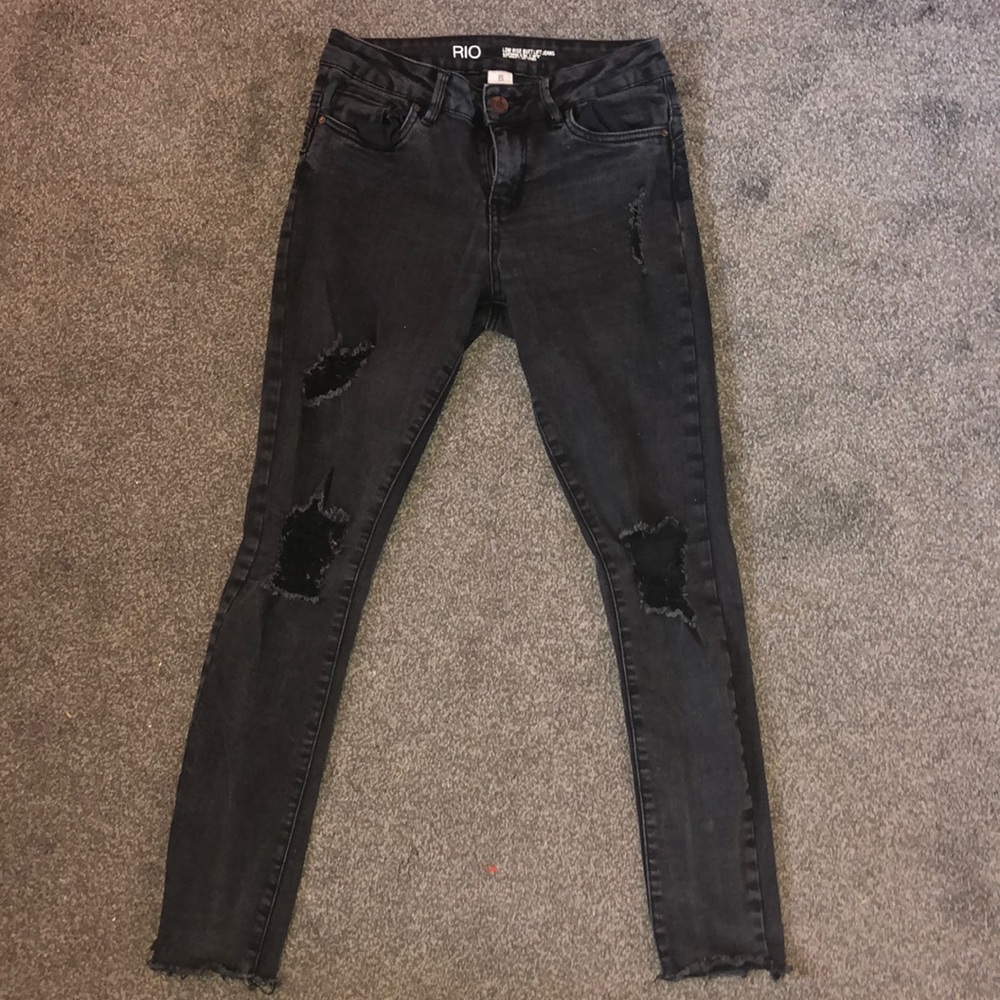 black ripped jeans